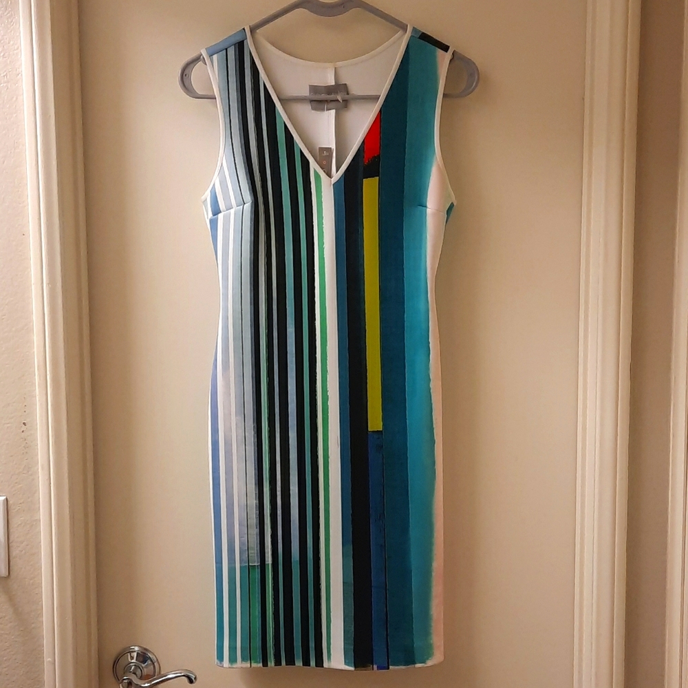 NWT, Clover Canyon Eclipse Striped Scuba Dress